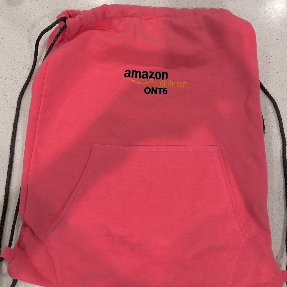 Amazon Pink Drawstring Backpack Rare